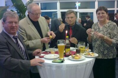 Weihnachtsfeier im Foyer des Landratsamts